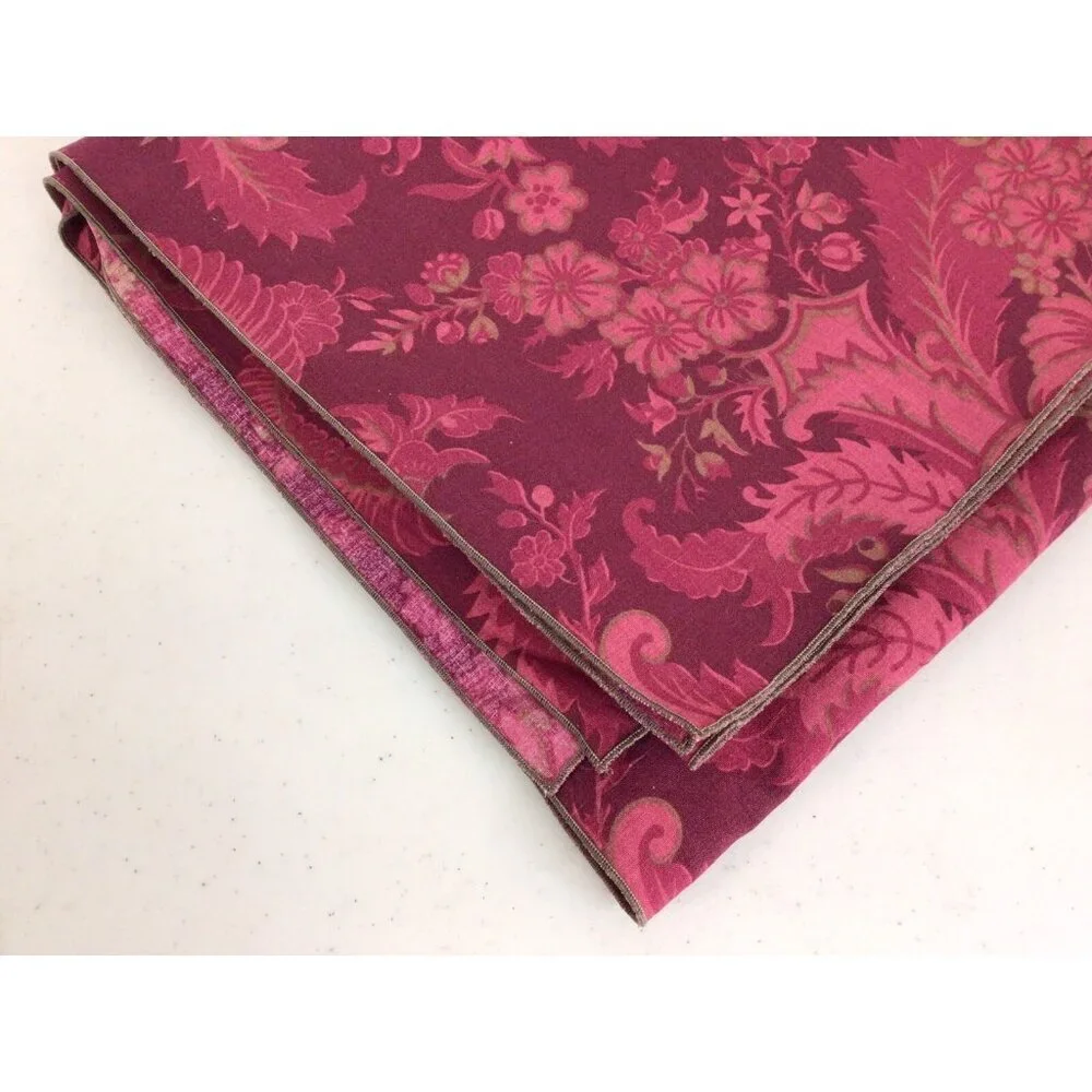 Floral Red Tablecloth 48 Inches Square